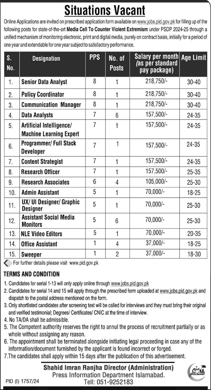 press information department jobs