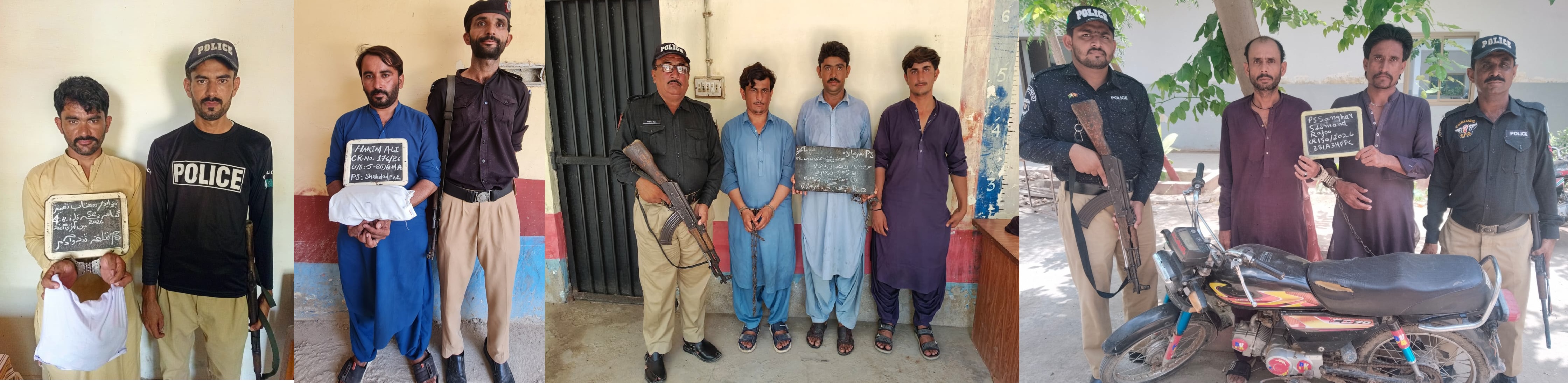 Sanghar Police Arrest 35 Suspects in Major Crackdown; Drugs, Weapons and Stolen Property Recovered