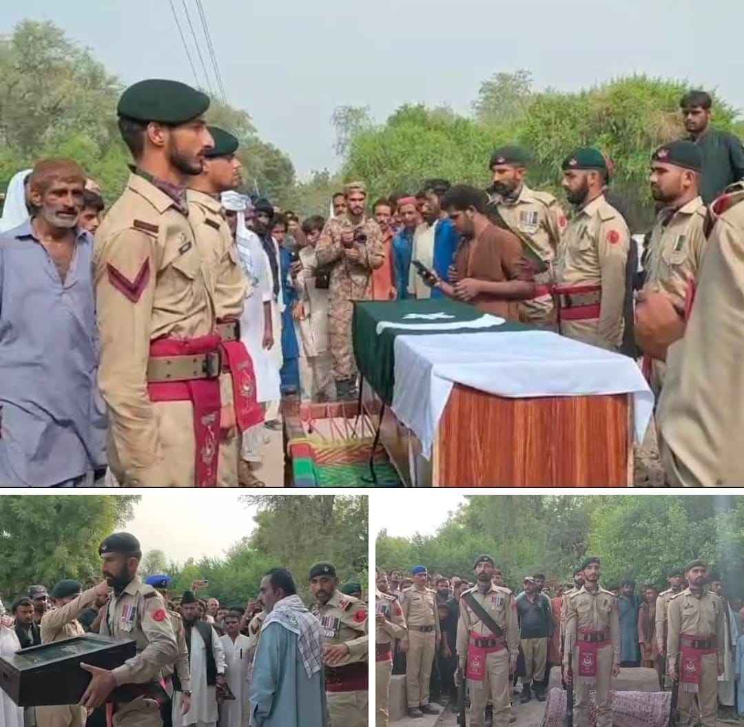 نوان جتوئي ۾ قتل ٿيل فوجي جوان جو مڙهه پنوعاقل ڇانوڻي مان پوسٽ مارٽم بعد وارثن حوالي