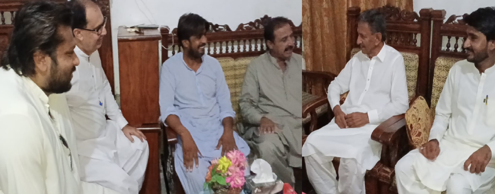 مورو جي اڳوڻي تعلقي ناظم  احمد نواز بهڻ پاران صحافي ظفر پنهور جي عيادت