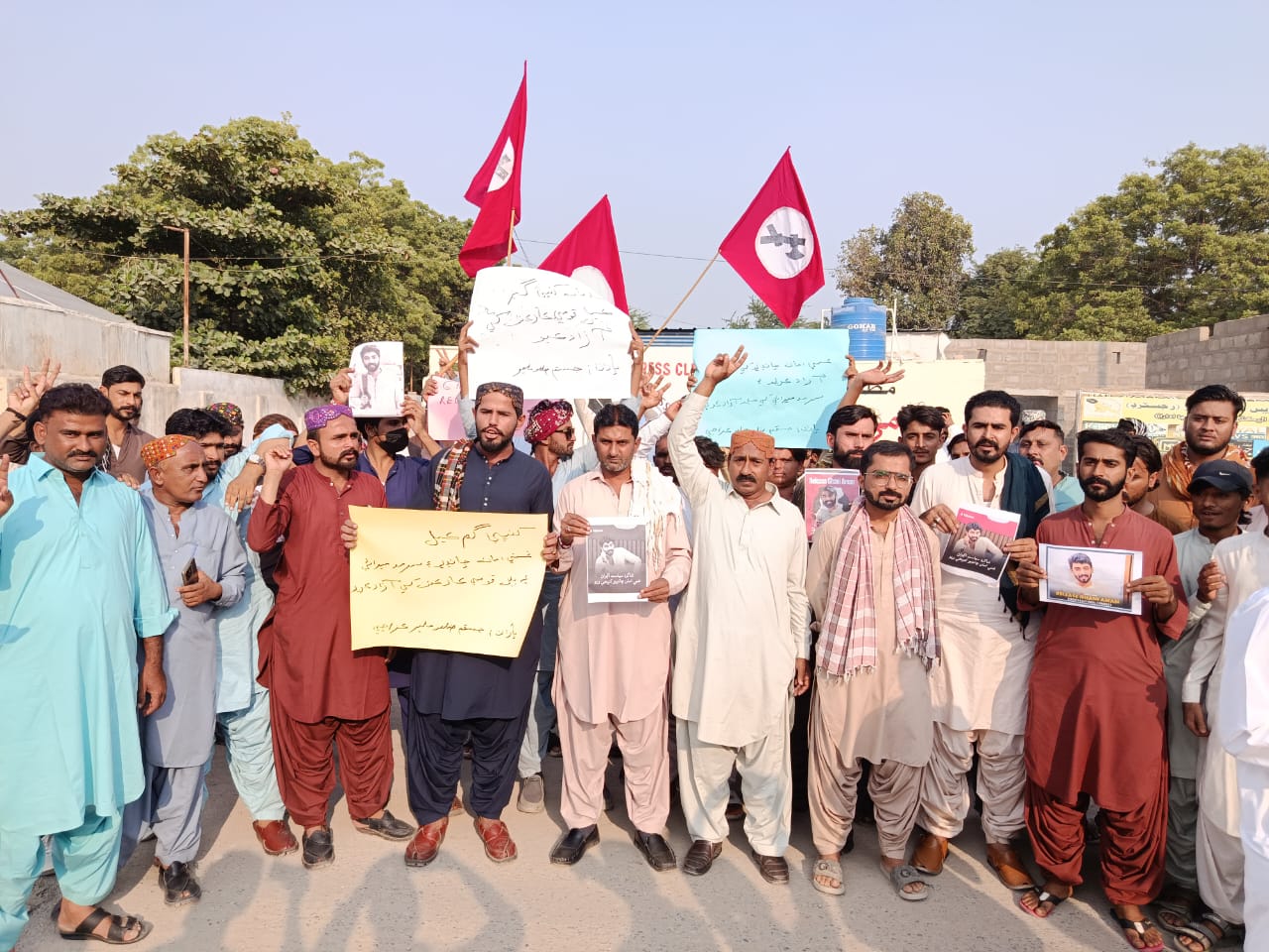 جسقم ملير جو شاگرد اڳواڻ غني امان چانڊيو جي آزادي لاءِ احتجاج