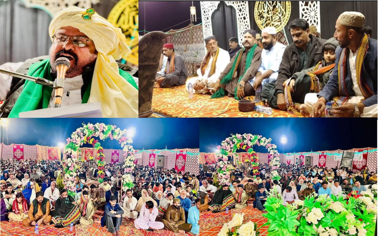 عمرڪوٽ: انجمنِ غلامانِ قلندر ويلفيئر پاران ڳوٺ مڪان ميون الهرکيو شاهه ۾ درود پاڪ جو روحاني پروگرام منعقد