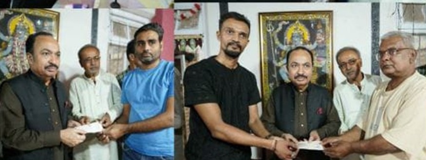 صوبائی معاون خصوصی ڈاکٹر شام سندر کے ایڈوانی کی امبیکا دیوی مندر بھیم پورہ آمد