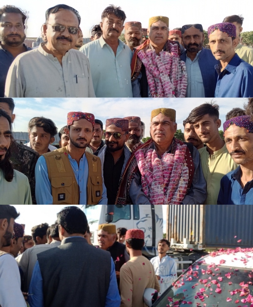 ڊاڪٽر نياز ڪالاڻي جي ڪراچي آمد، لنڪ روڊ وٽ ڪارڪنن پاران شاندار آجيان