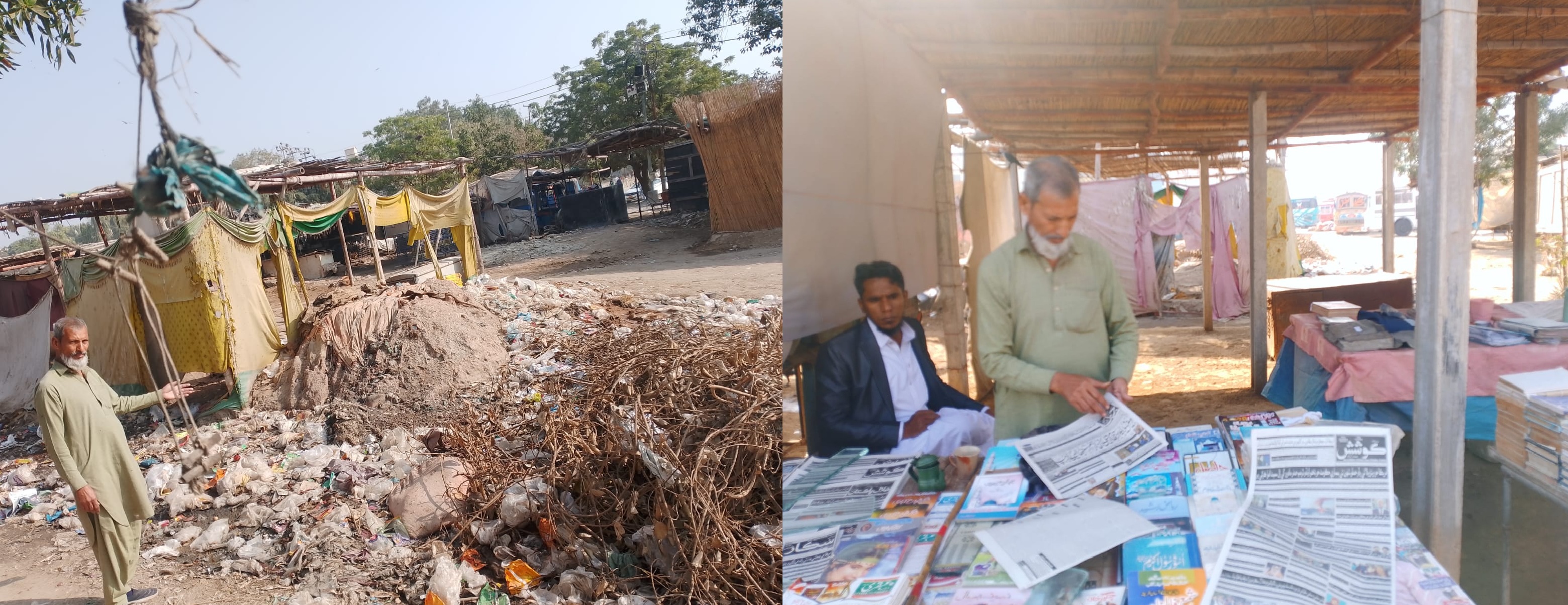 گلشنِ حديد ۾ اخباري اسٽال وٽ گندگي جا ڍير، انتظاميه ننڊ سُتل