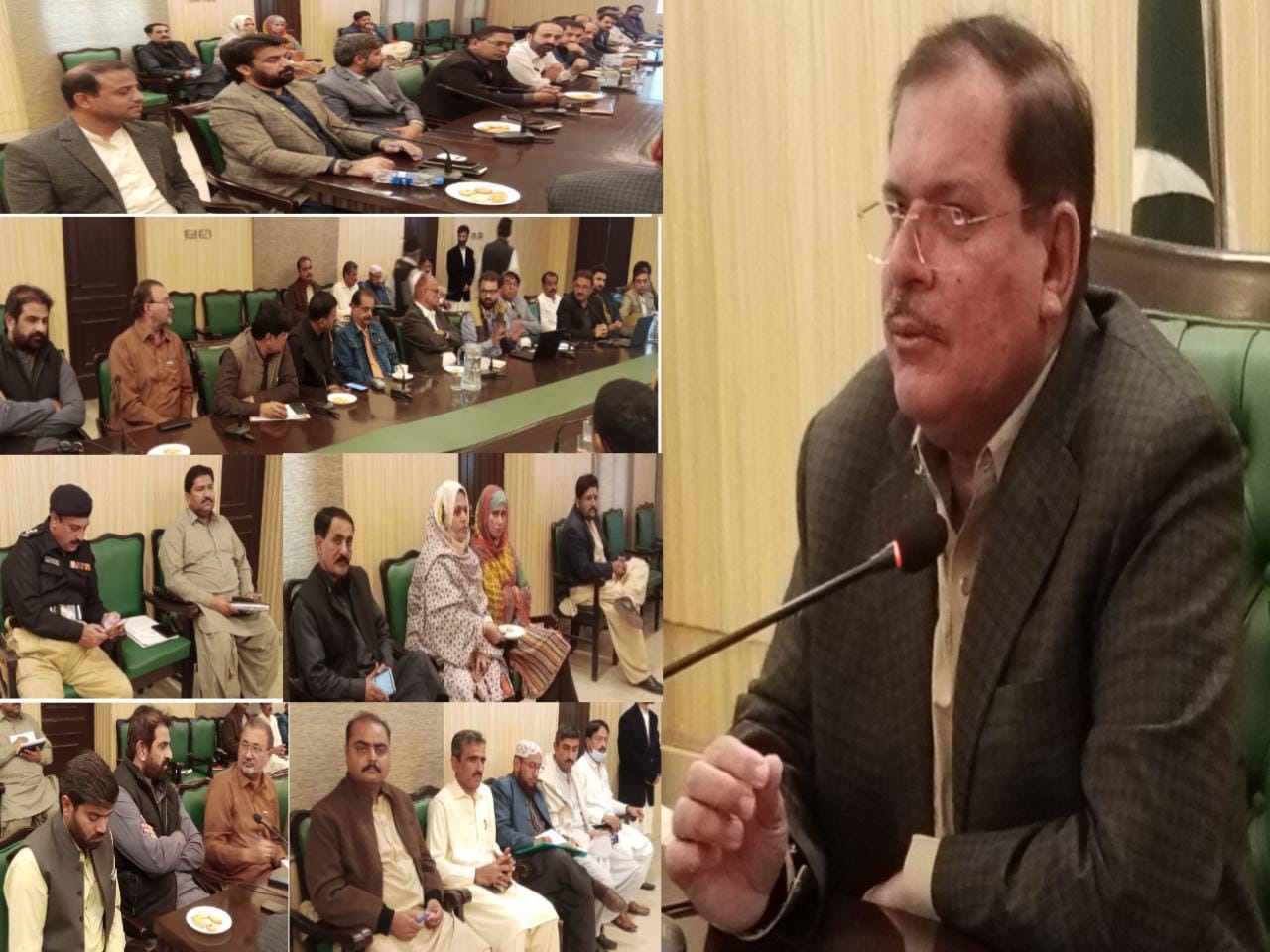 ڊي سي ٺٽو منور عباس سومرو جي صدارت ھيٺ پوليو مهم بابت اجلاس