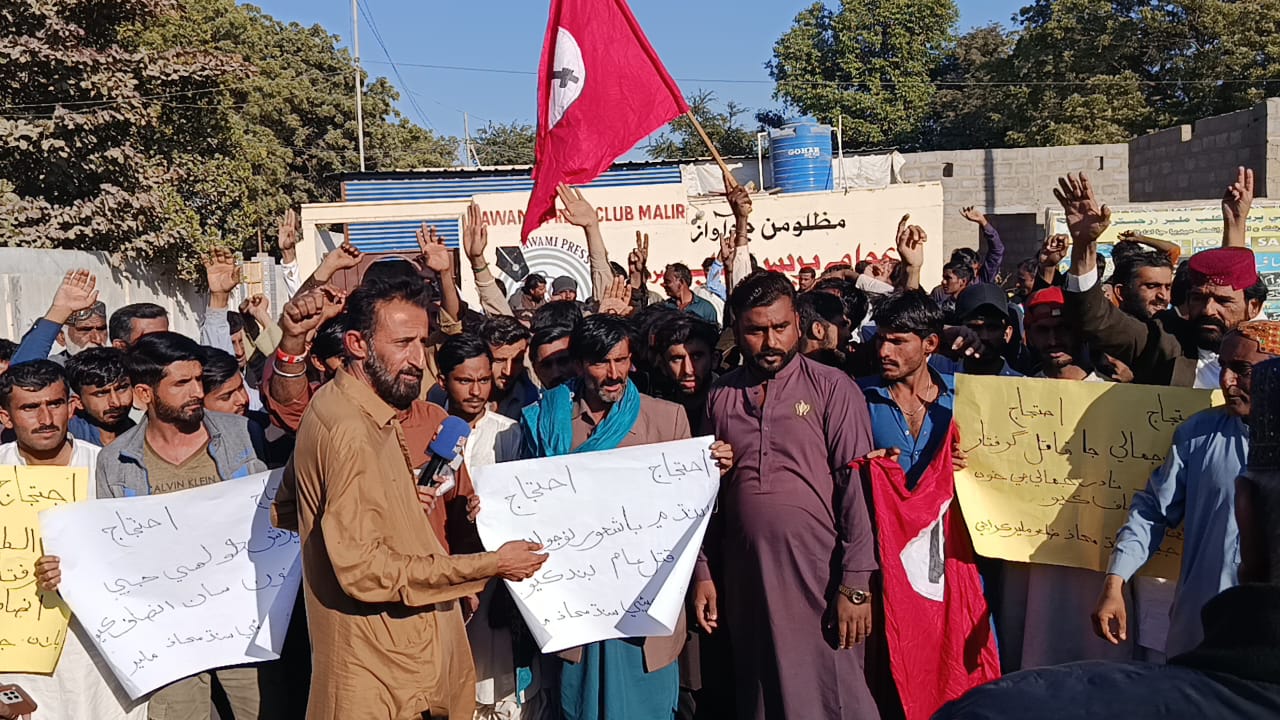 جيئي سنڌ محاذ پاران سنڌ ۾ نوجوانن جي قتل خلاف رزاق آباد ۾ احتجاجي ريلي