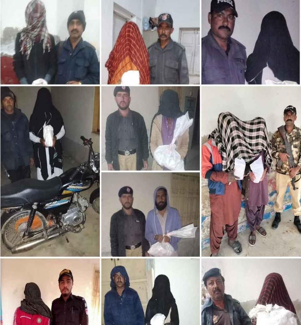 ٺٽو پوليس جون منشيات فروشن ۽ ڏوهارين خلاف ڪارروائيون، ڪيترائي گرفتار