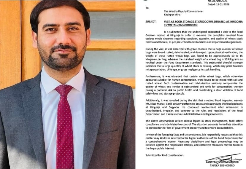 ھڱورجا فوڊ سينٽر ۾ وڏي پيماني تي بي ضابطگين ۽ بدعنوانين جو انڪشاف، اي سي پاران لاڳاپيل عملدارن خلاف ڪارروائي جي سفارش