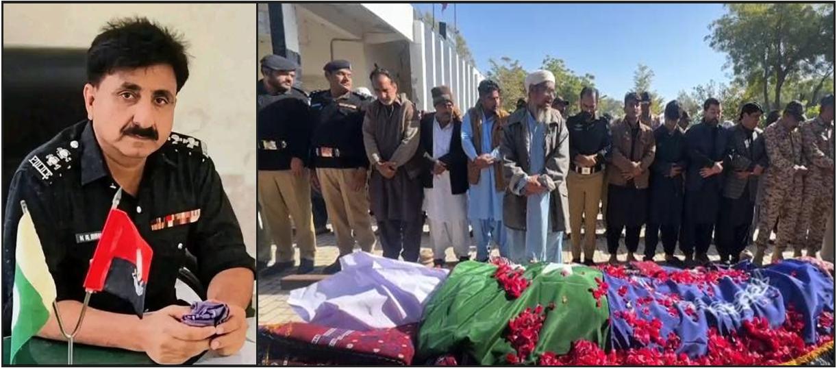 شڪارپور ڀرسان ڏوهارين سان مقابلي دوران ايس ايڇ او لکي غلام شاهه خميسو خان بروهي شهيد، جنازي نماز ۾ ڊي آءِ جي ناصر آفتاب ۽ ٻين جي شرڪت