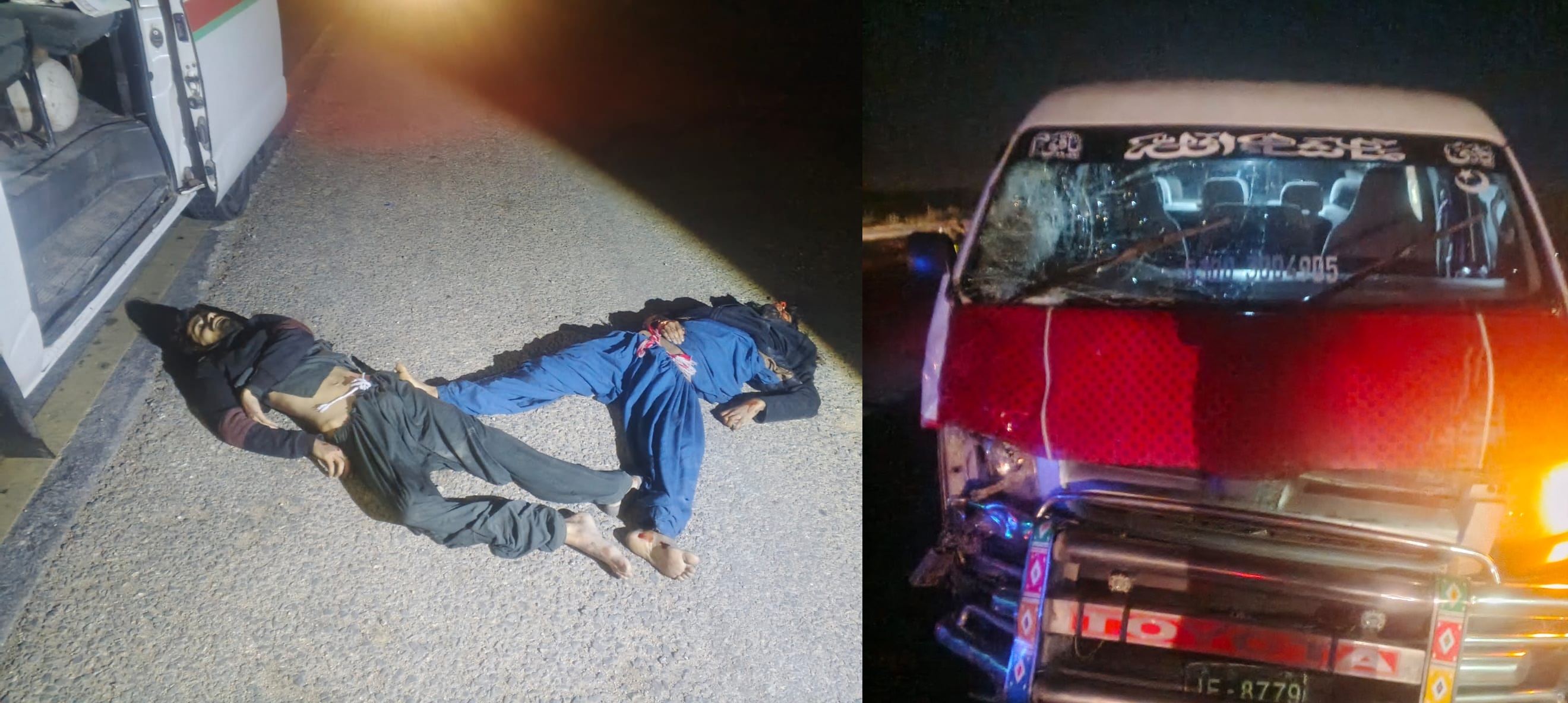 گلشن حديد ڀرسان لنڪ روڊ تي وين جو موٽرسائيڪل کي ٽڪر، 2 نوجوان فوت