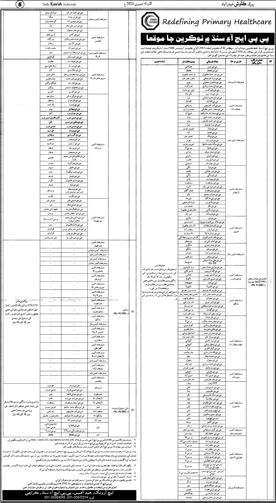 پي پي ايڇ آءِ سنڌ ۾ انيڪ نوڪريون
PPHI Sindh Jobs