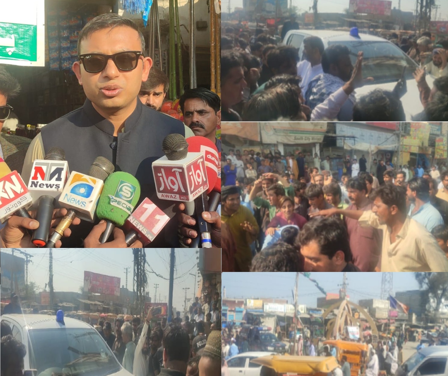 نوشهروفيروز ۾ دڪاندارن ۽ شهرين جو اسستنٽ ڪمشنر ۽ مختيارڪار خلاف ڌرڻو