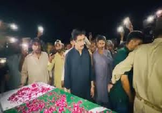 میرپورخاص، وانا وزیرستان حملے میں شہید فوجی جوان آفتاب علی پنہور کی نماز جنازہ ادا، صوبائی وزیر ذوالفقار علی شاہ کی شرکت