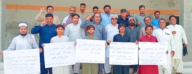 ڄامشورو پريس ڪلب ۽ صحافي جي گهر تي مبينا حملي خلاف شڪارپور ۾ احتجاج