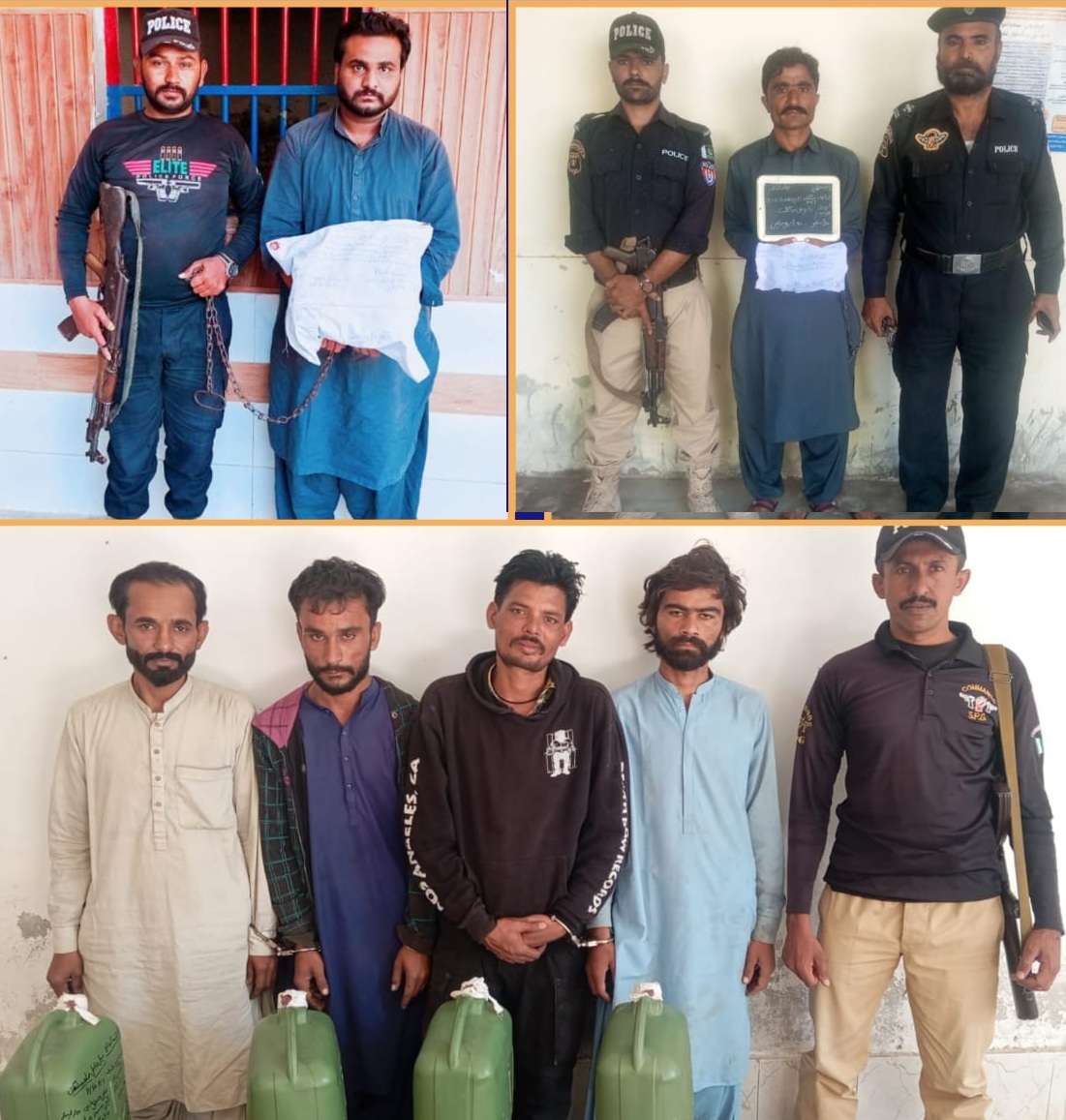 Sanghar police arrest 12 suspects, seize over 2kg hashish, gutka packets and liquor in multiple raids
