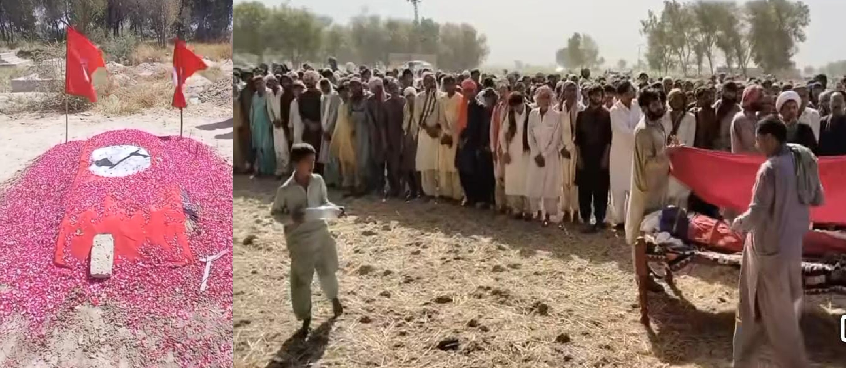 مورو ۾ سنڌ دشمن منصوبن خلاف احتجاج ڪرڻ دوران فائرنگ ۾ شهيد ٿيل زاهد لغاري سوين آلين اکين سان مٽيءَ ماءُ حوالي