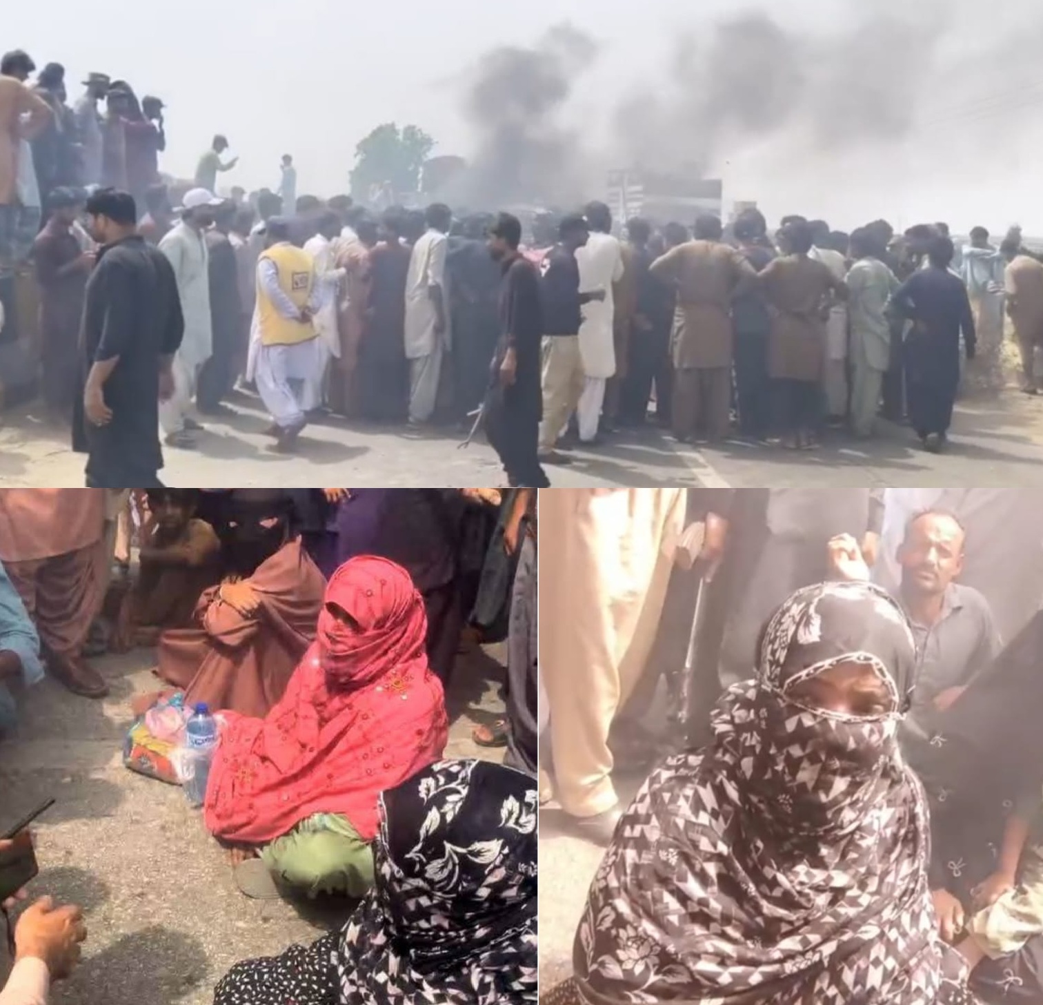 ٺٽي ۾ ٽرالر جي ٽڪر ۾ 3 نوجوان فوت ٿيڻ واري واقعي خلاف سندن وارثن  جو ڌرڻو