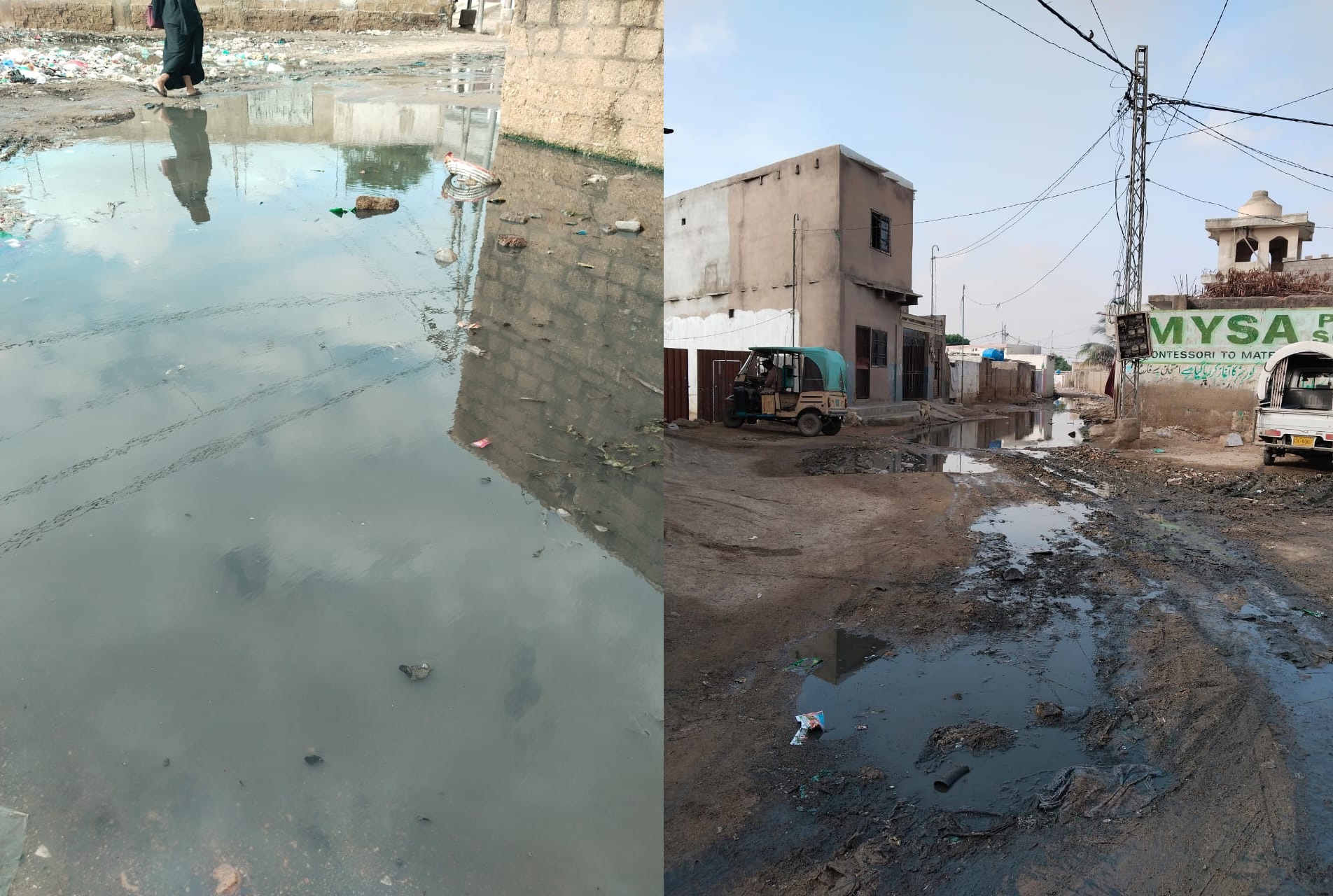 ملير جو حاجي زڪريا ڳوٺ گٽر جي گندي پاڻي م ٻڏل, بنيادي مسئلا حل نه ٿيڻ تي ڳوٺاڻا سراپا احتجاج بڻيل
