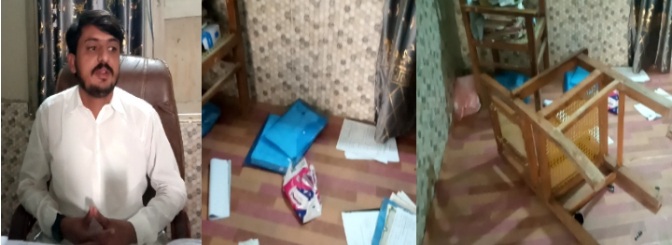 ڏوڪري جي ايگريڪلچر آفيس جي ڊائريڪٽر تي مبينا حملو، آفيس ۾ ڀڃ ڊاھ