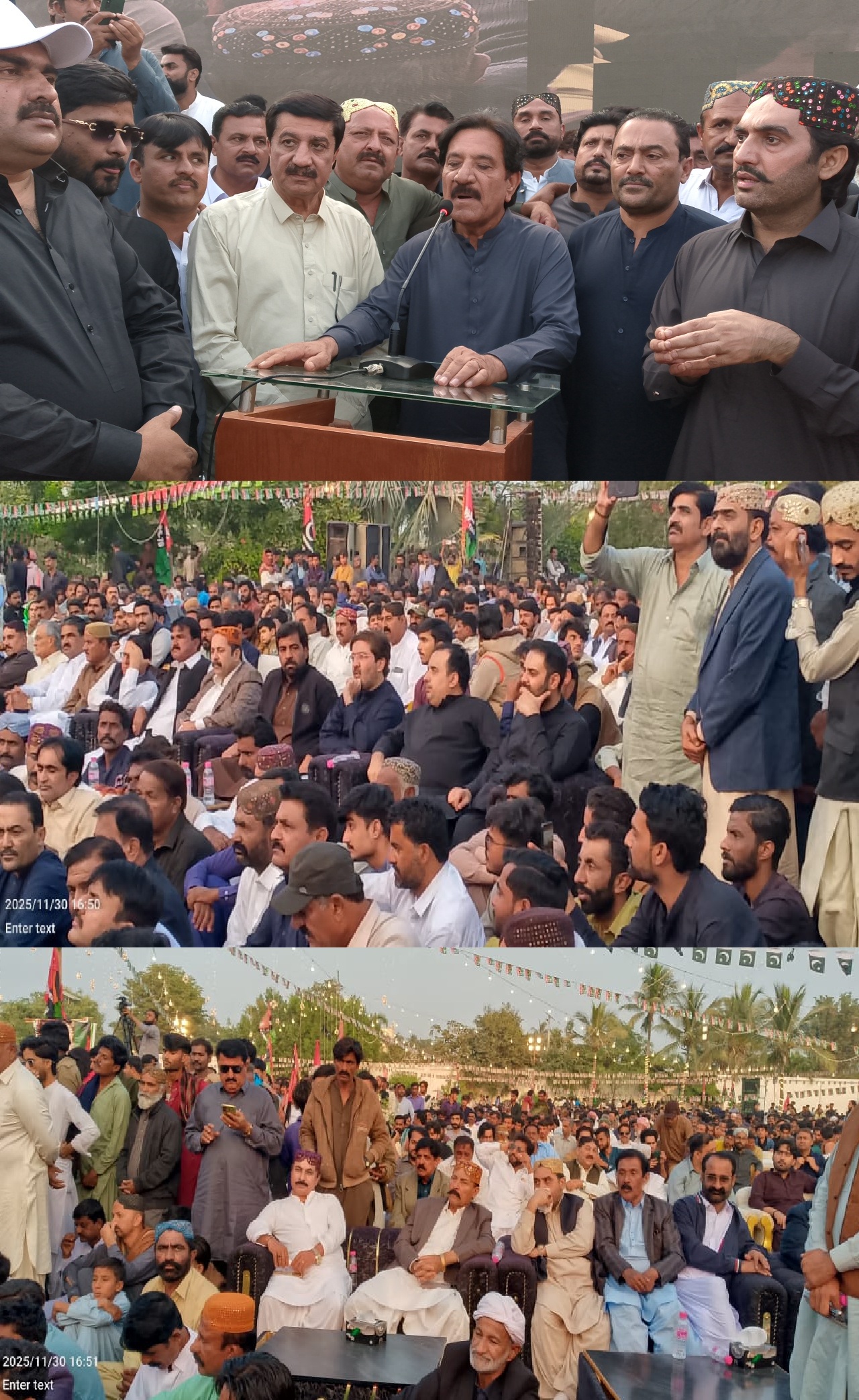 ٺٽي ۾ محسن هائوس تي پ پ جو جلسو، وڏي انگ ۾ اڳواڻ ۽ جيالا شريڪ، جيئي ڀٽو جي نعرن جي گونج