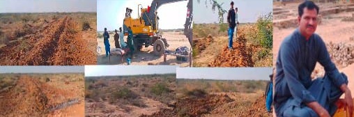 ٺٽي ۾ ڇتو چنڊ واسي سماجي اڳواڻ جو زمين تي مبينا قبضي خلاف احتجاج