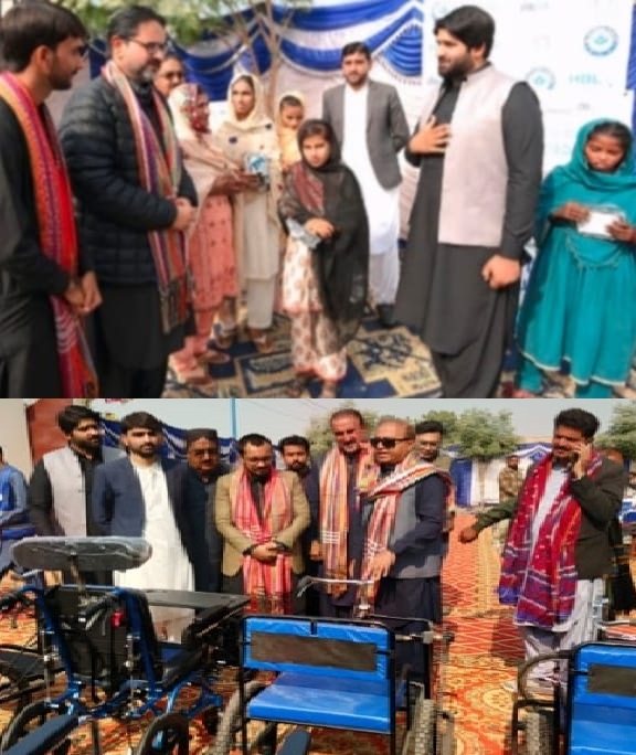 ھڱورجا ۾ دي لائيف چينچنگ فائونڊيشن پاران ايڇ بي ايل جي سھڪار سان 100 کان وڌيڪَ معذورن ۾ ويل چيئر ۽ ٻڌڻ واريون ڊوائيسز ورهايون ويون