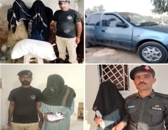 سجاول پولیس کی کارروائی، 4 منشیات فروش گرفتار