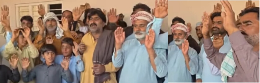 شڪارپور: گڑھی یاسین کے قریب گاؤں صادق جیہو کے مکینوں کا احتجاج