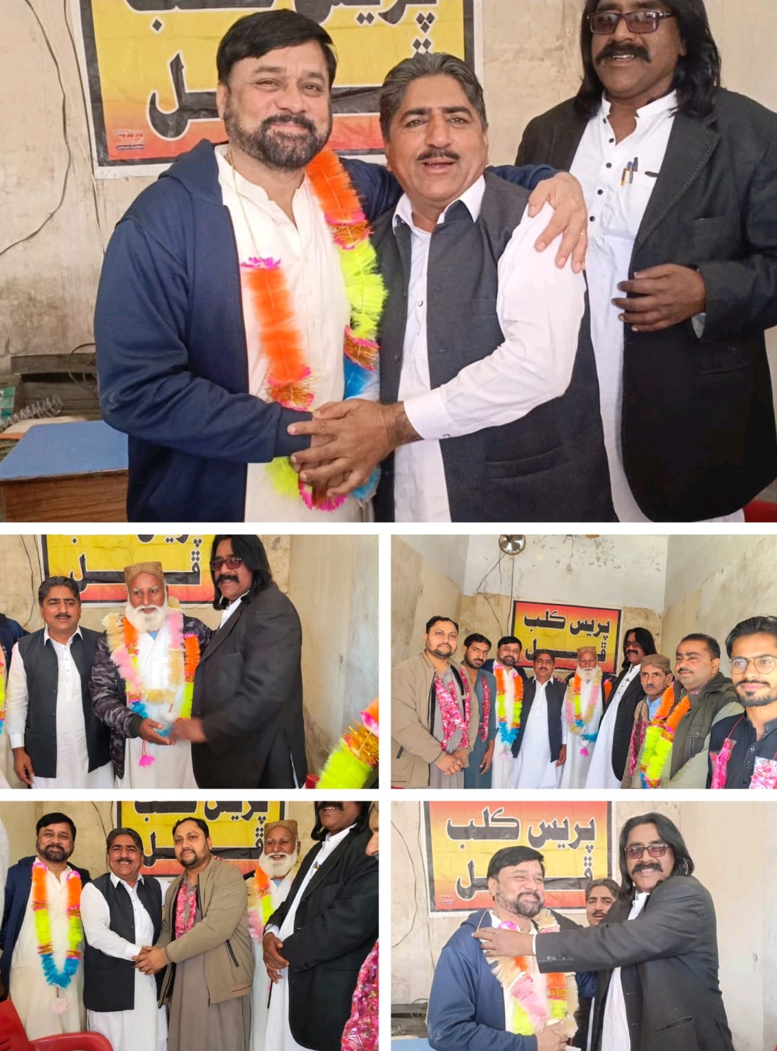 نوشهروفيروز پريس ڪلب جي عهديدارن جي ڦل پريس ڪلب جي صدر ۽ ٻين کي مبارڪون