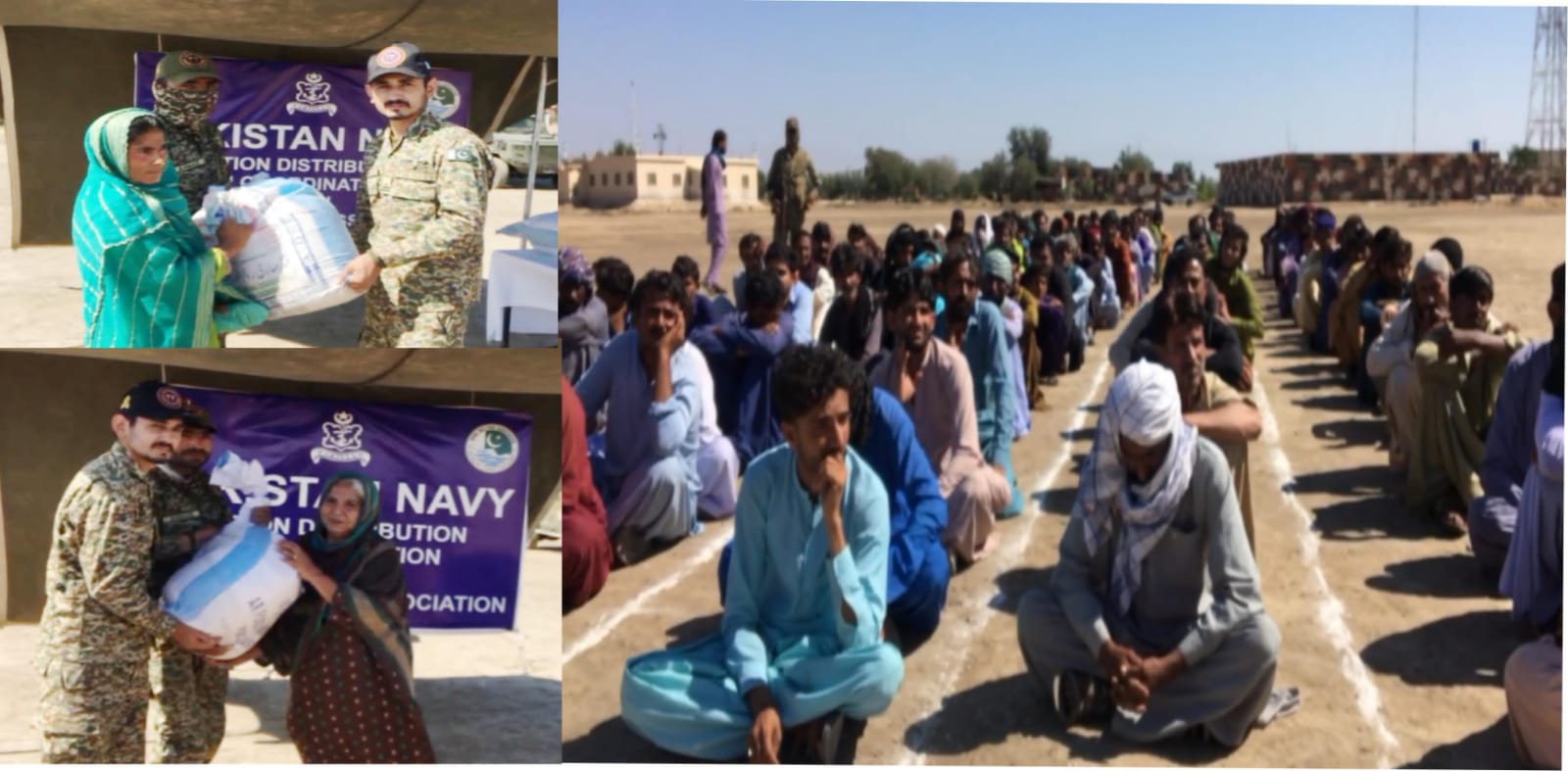 سجاول ۾ پاڪ نيوي پاران مستحقن ۾ راشن ورهائڻ جو سلسلو جاري